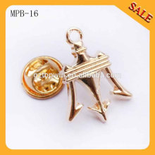 MPB16 China factory new product custom metal tie hat cap lapel pin badge